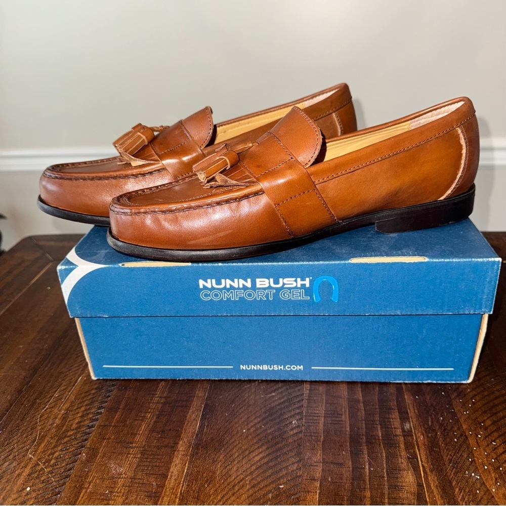 Nunn Bush Gel Comfort Men's Brown Leather Slip On Dress Loafers size 11 - Picture 15 of 16